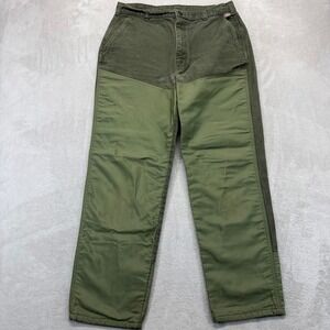 Vintage Walls Brush Pants Mens 34x28 Green Hunting Canvas Nylon Trim Brush USA